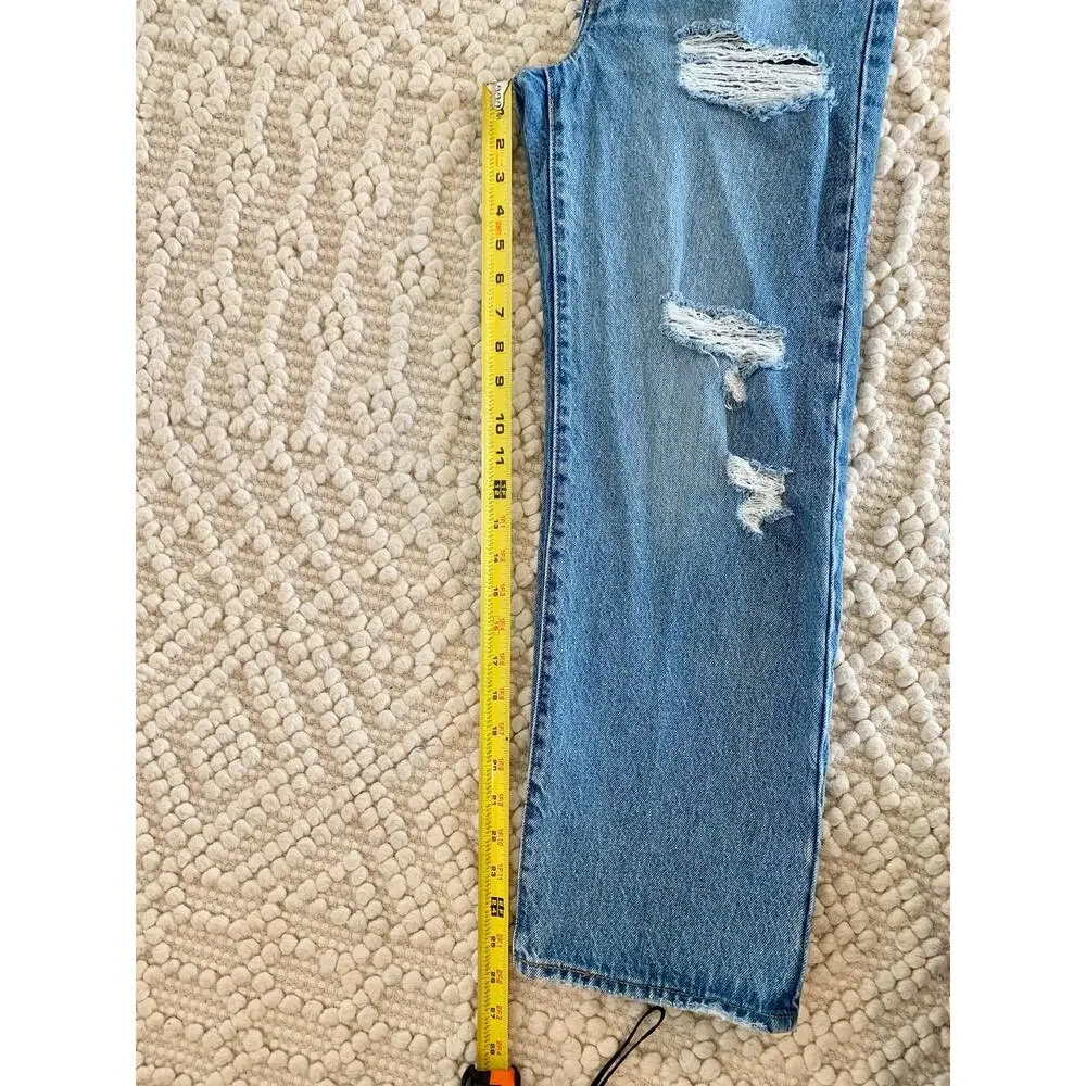 Levi's Ribcage Straight Ankle Jeans Distressed Medium Wash Size 26